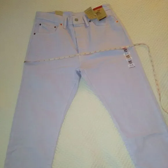 NWT Levy's 501 32x26 lilac cropped straight leg jeans - Picture 7 of 14